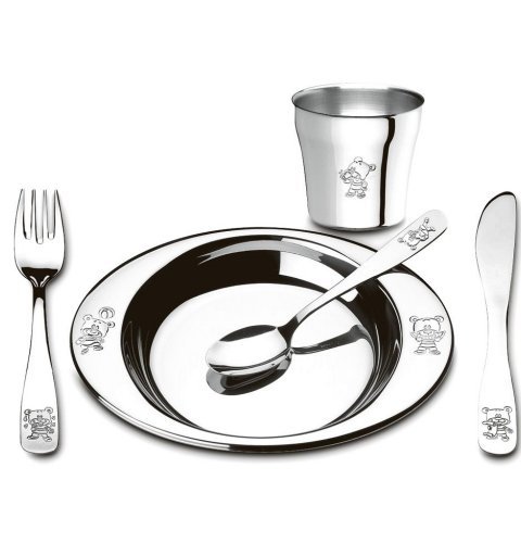  Conjunto Infantil Brinox 5 Peças Friends Club - Aço Inox